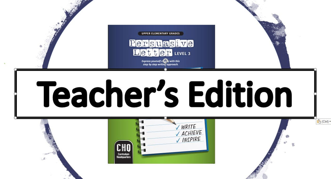 Persuasive Letter Level 3 Teachers Edition - Digital Download